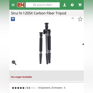 Sirui carbon fiber tripod for DSLR cameras N-1205x